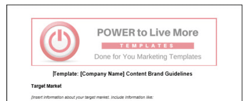 content brand guidelines template